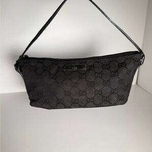 Gucci Black Monogram Shoulder Bag
